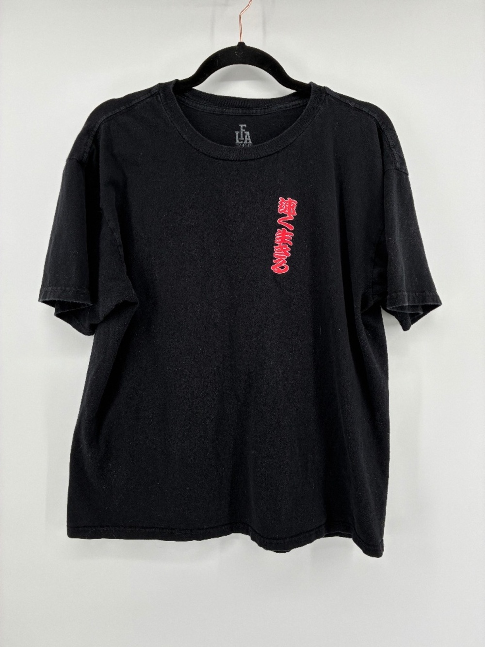 MASSIVE $10 SALE MASSIVE $10 SALE Black Graphic Short Sleeve Tee with Red Logo